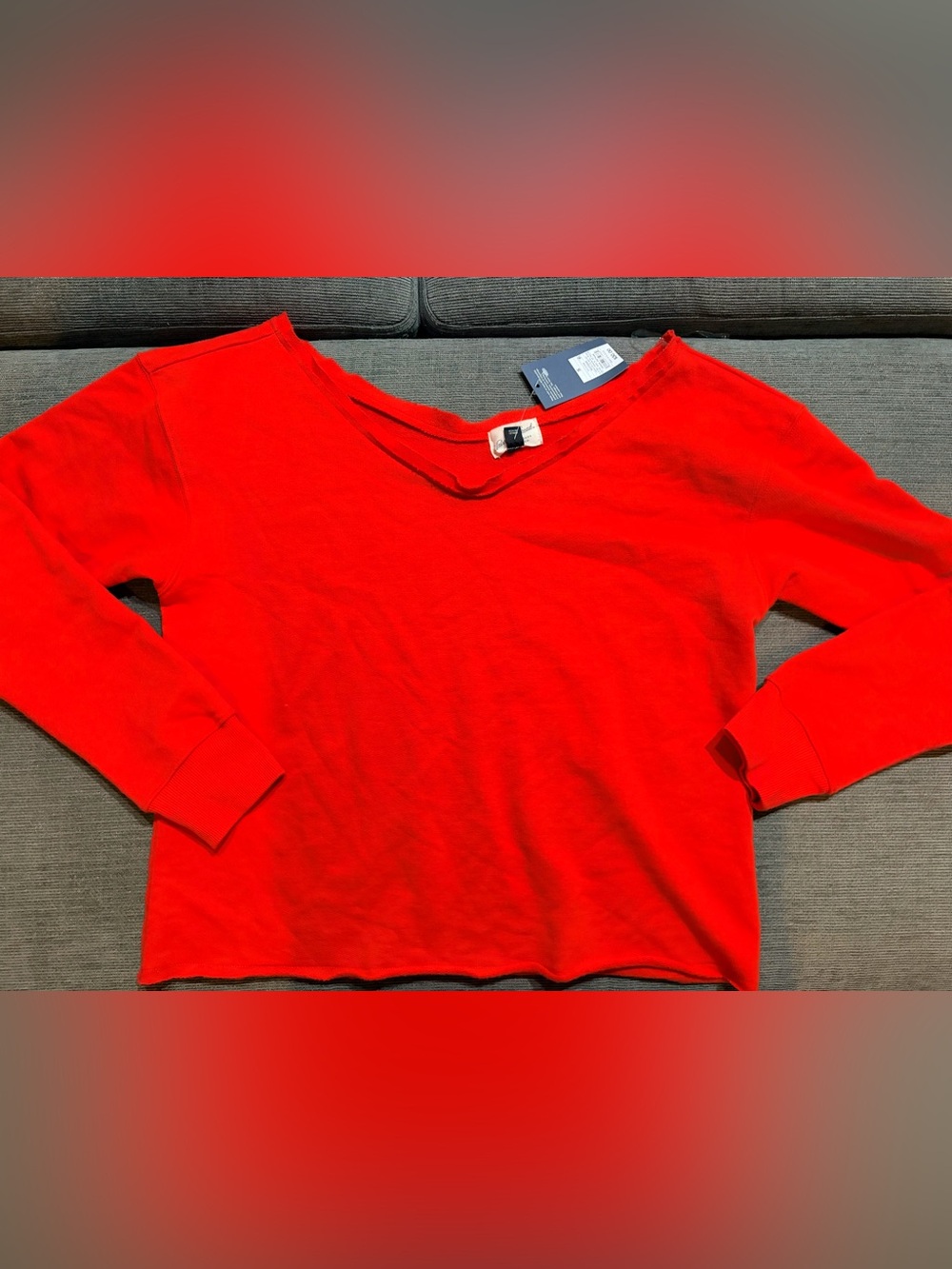 Red off the shoulder sweatshirt -new with tags